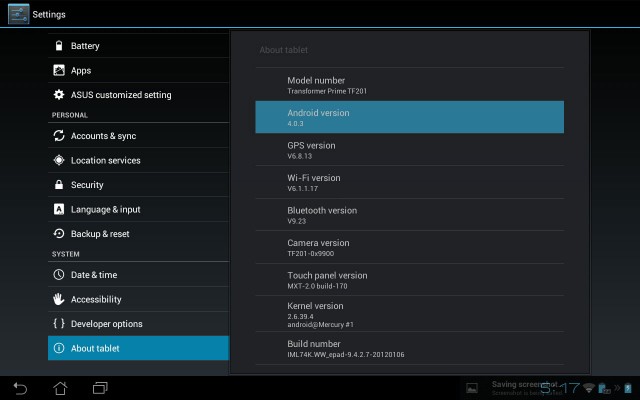 Update-ul la Android 4.0 ICS pe Transformer Prime