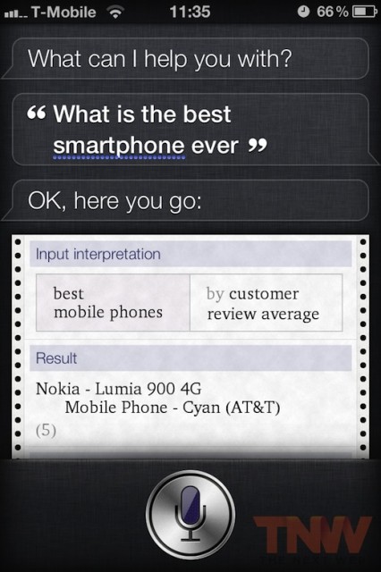 Siri crede ca Nokia e cel mai bun telefon